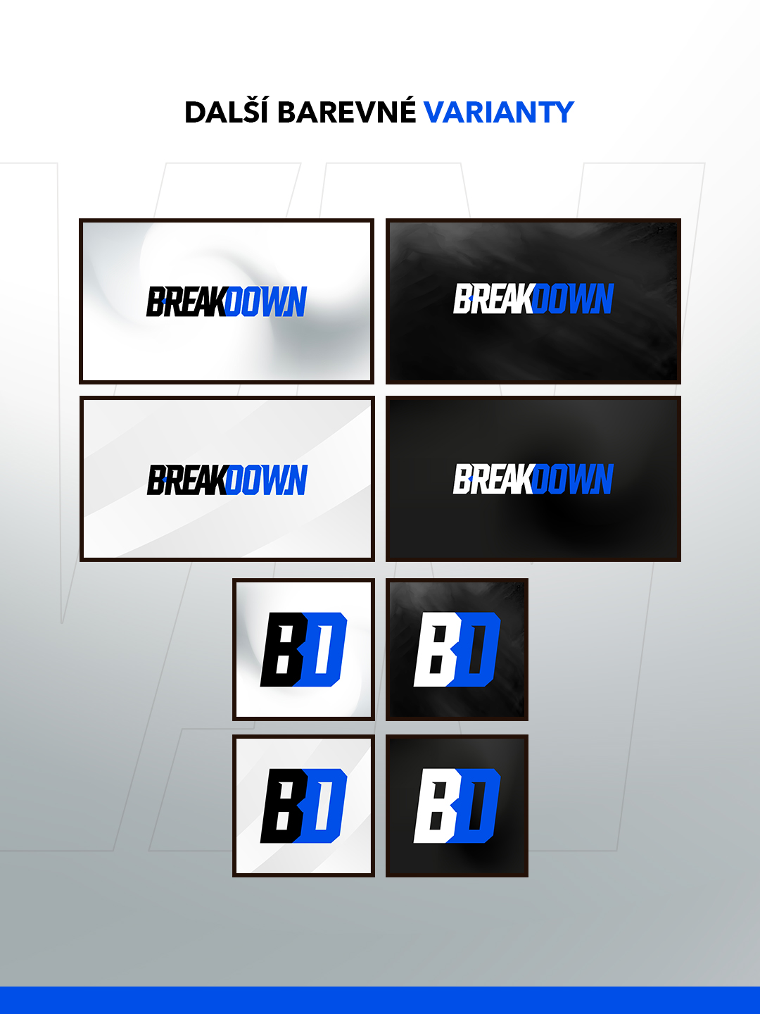 Breakdown — barevné varianty vizuální identity
